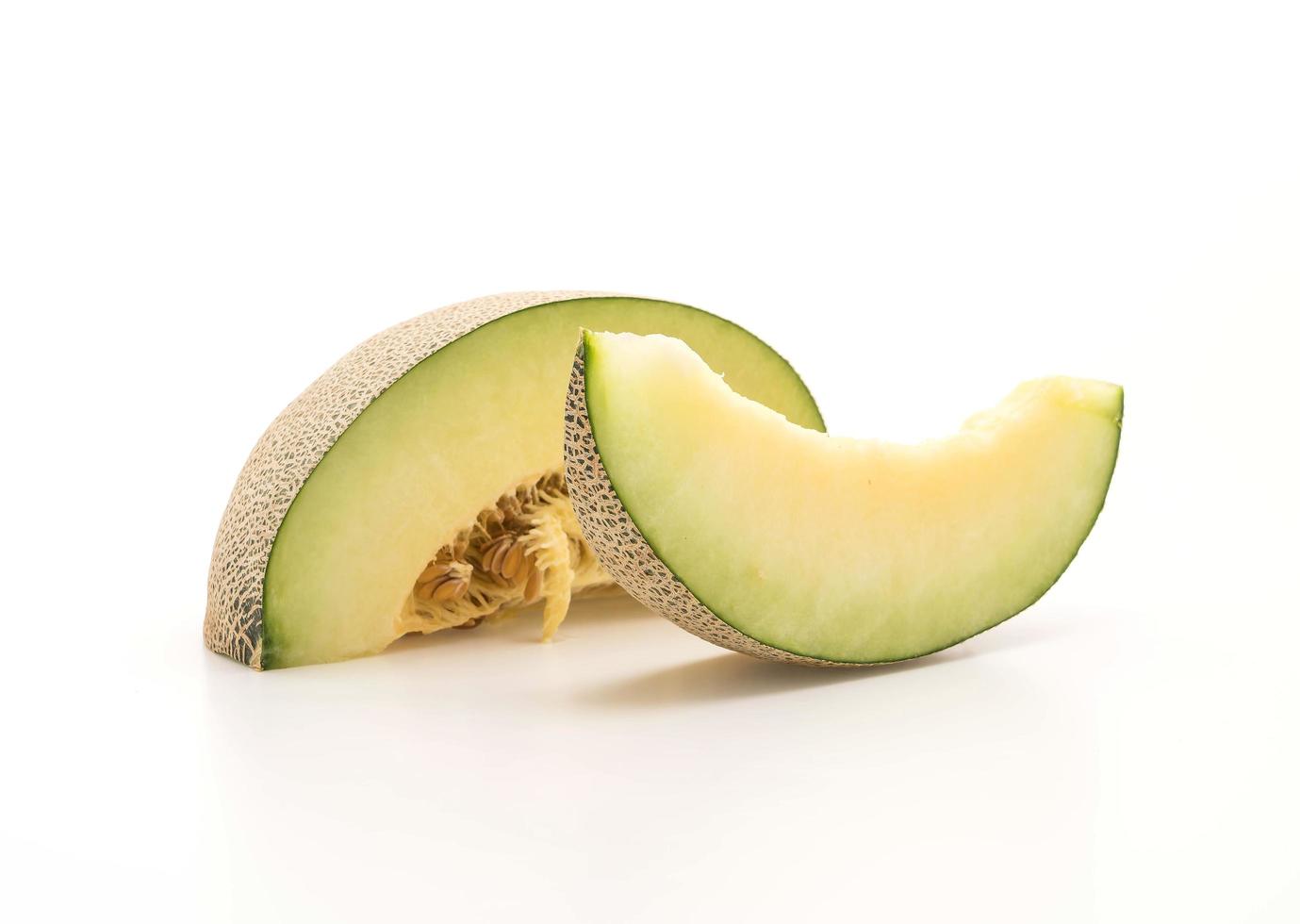 Cantaloupe melon on white background photo