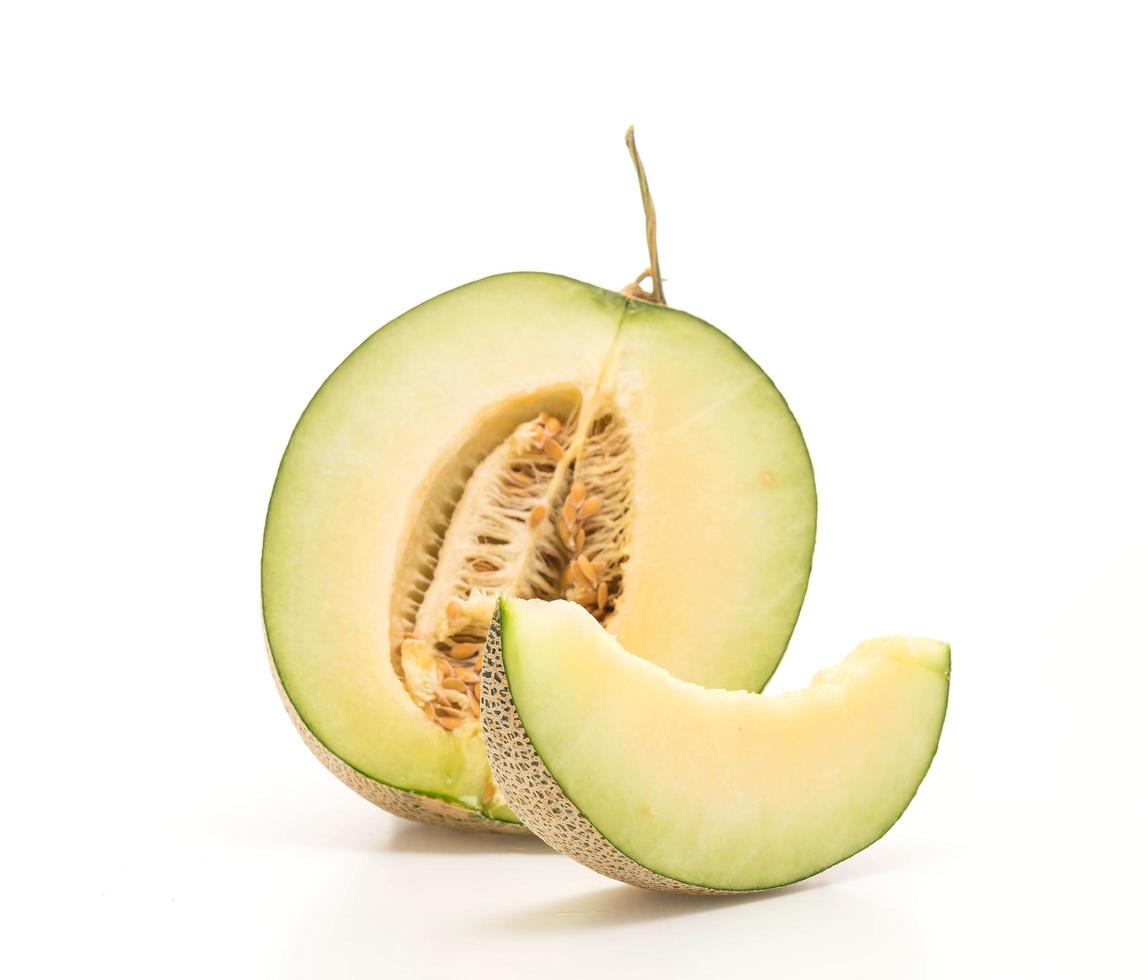 Cantaloupe melon on white background photo