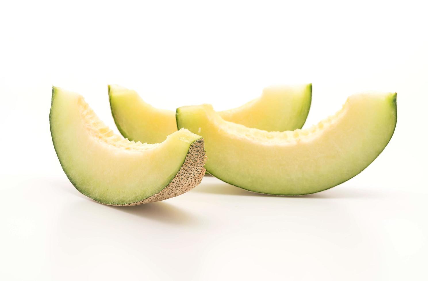 Cantaloupe melon on white background photo