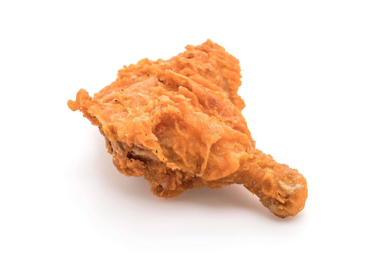 Fried chicken on white background photo