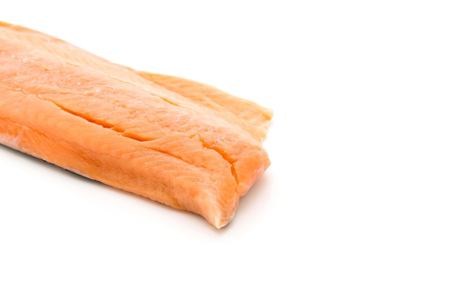 Fresh Salmon on white photo