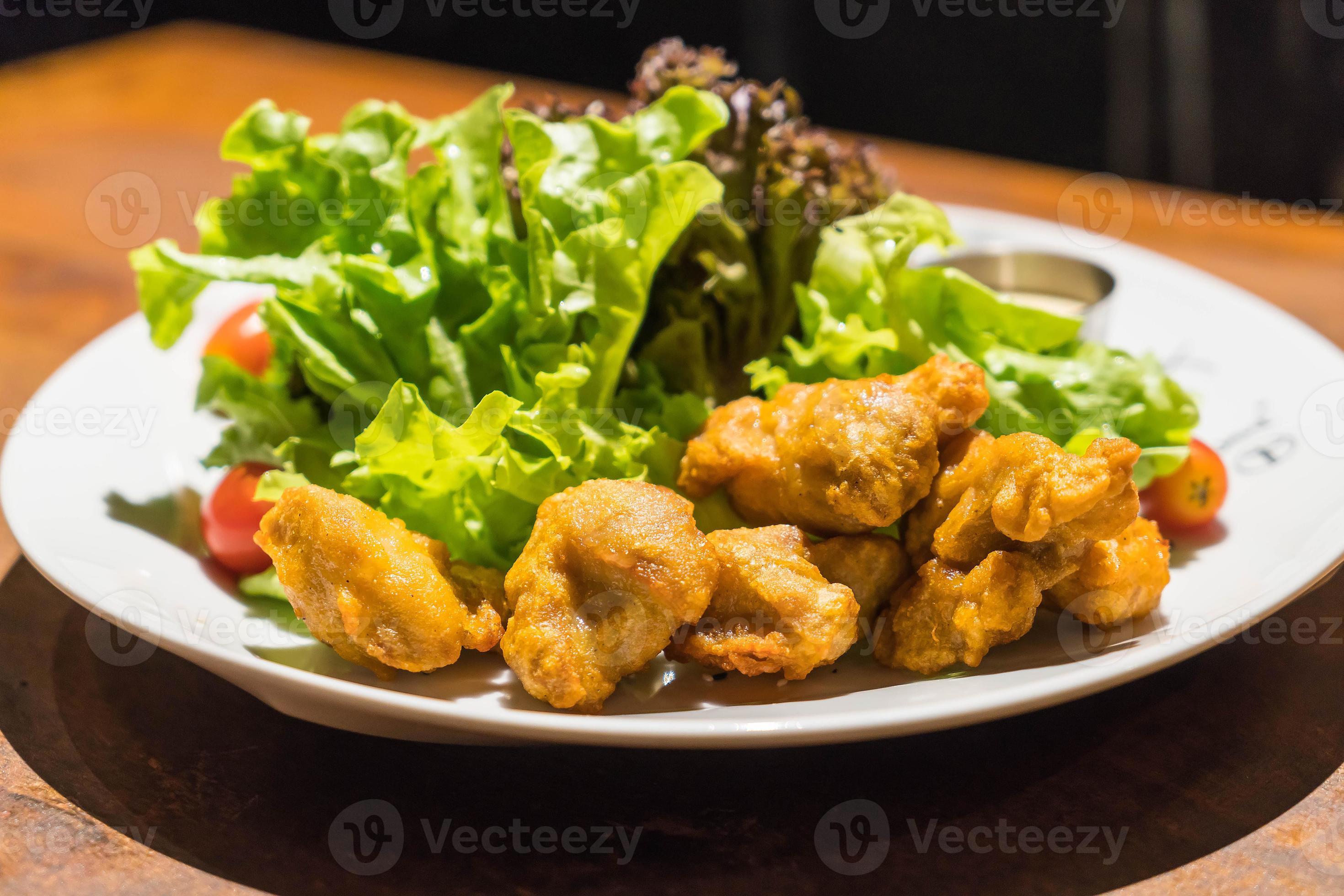 Deepfried chicken Karaage with salad 3041081 Stock Photo at Vecteezy
