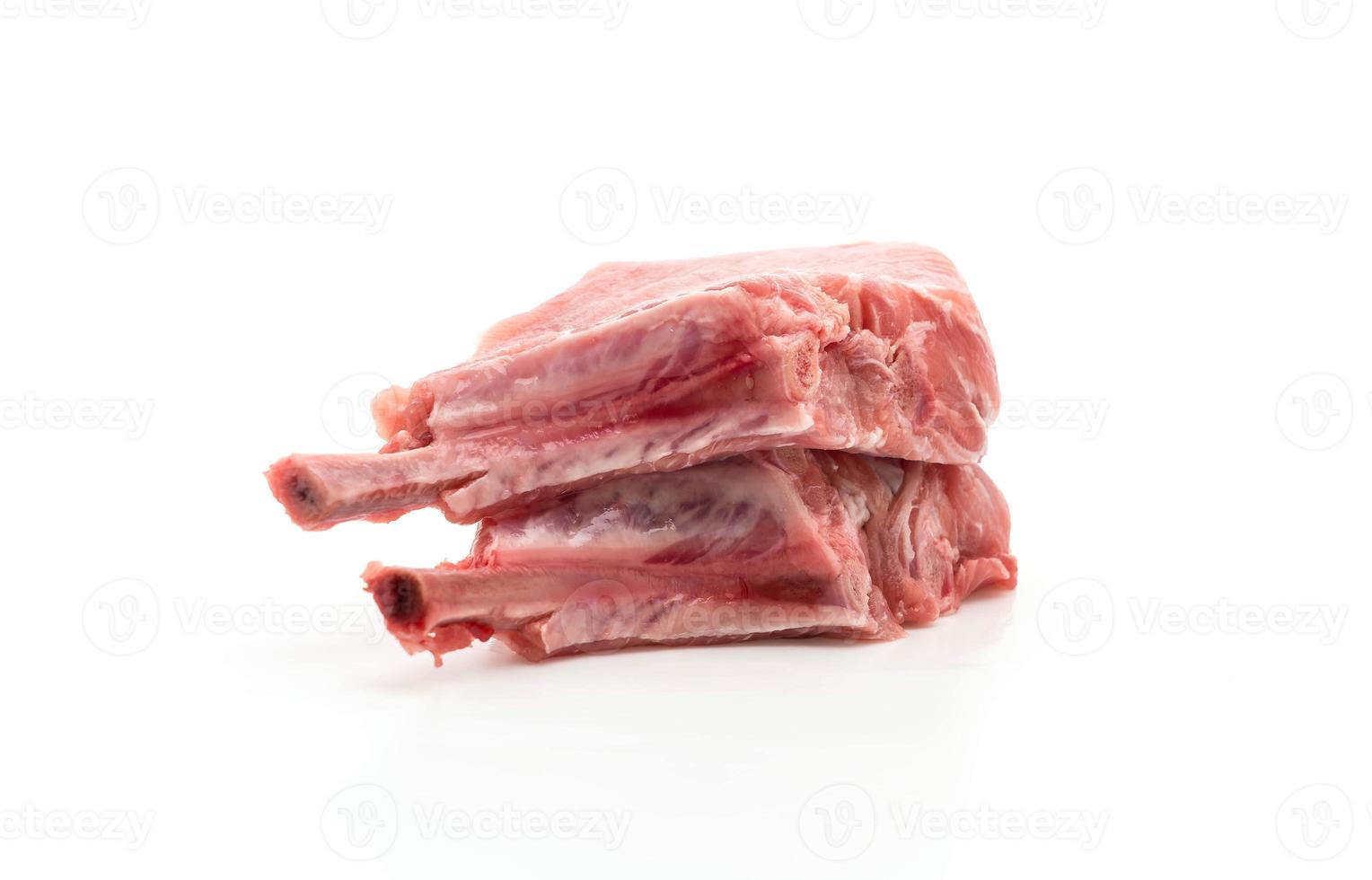 Fresh pork chop on white background photo