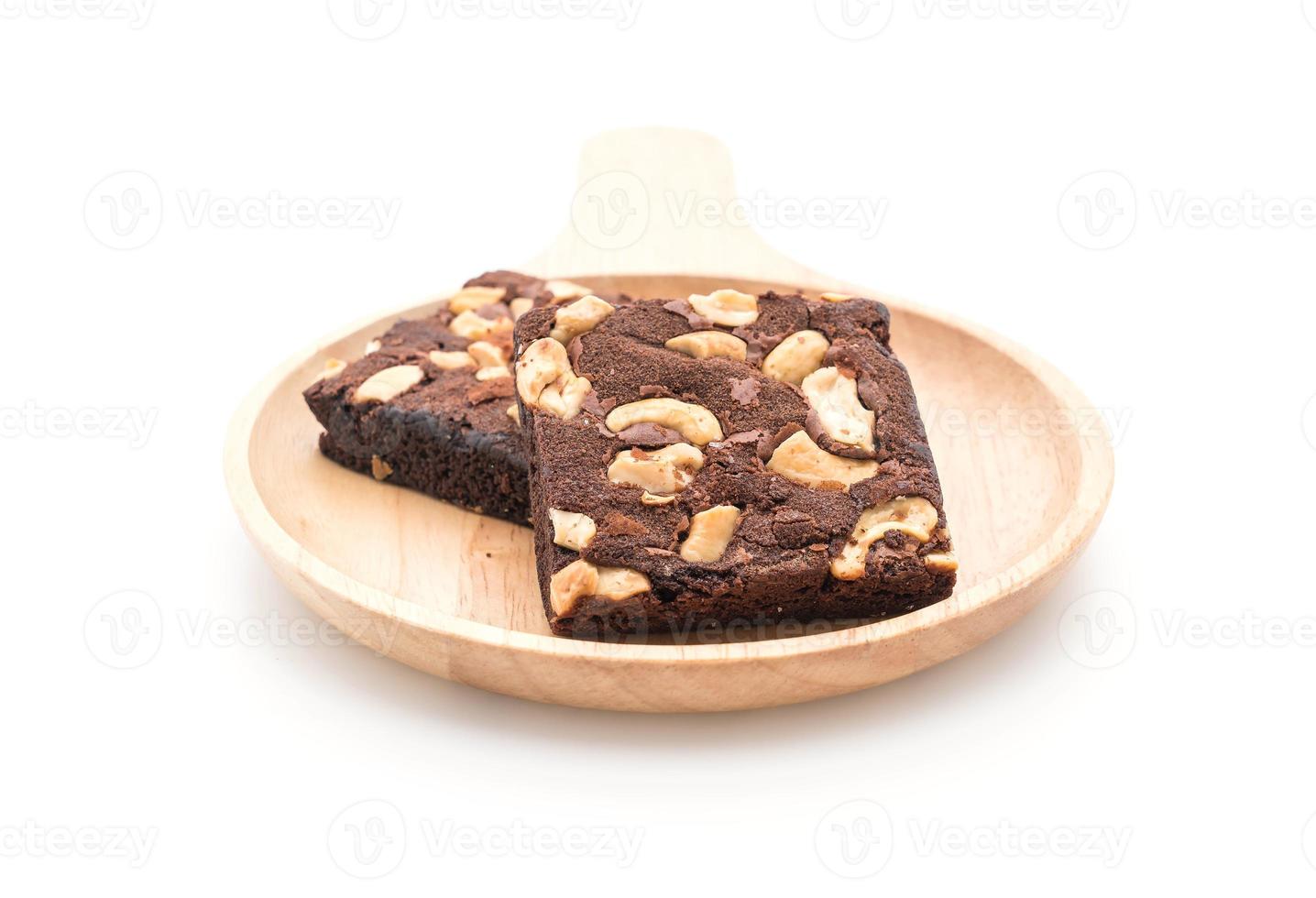 Brownies de chocolate sobre fondo blanco. foto