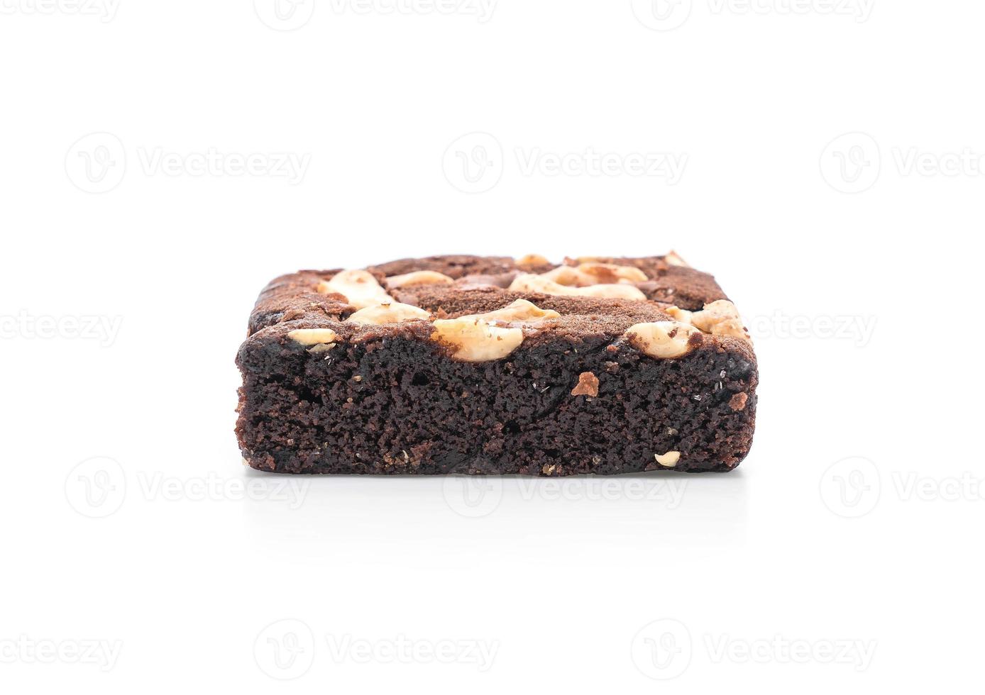 Chocolate brownies on white background photo