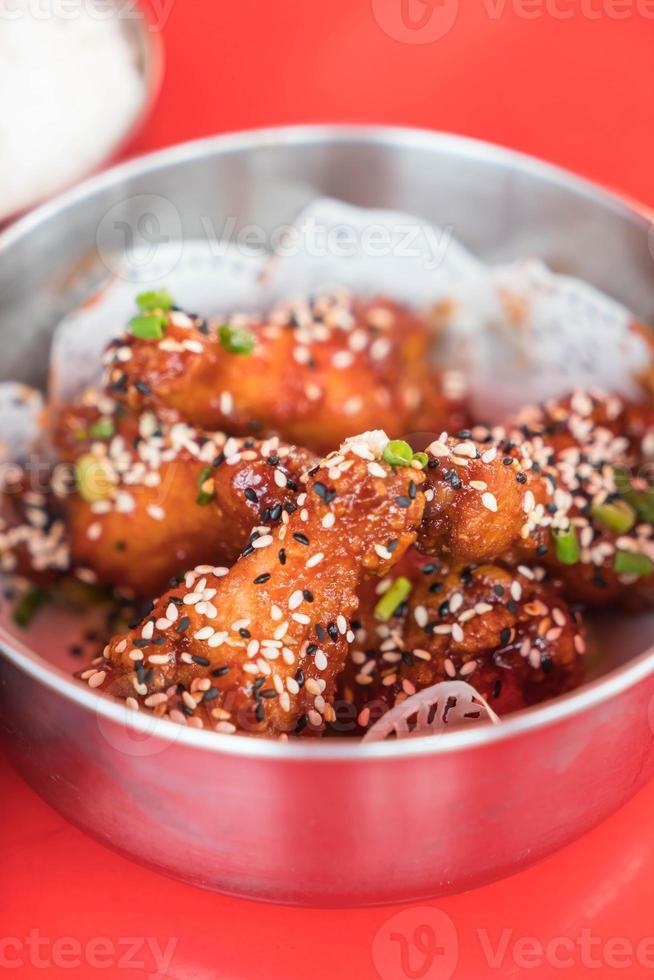 Fried chicken Korean style in a bowl photo