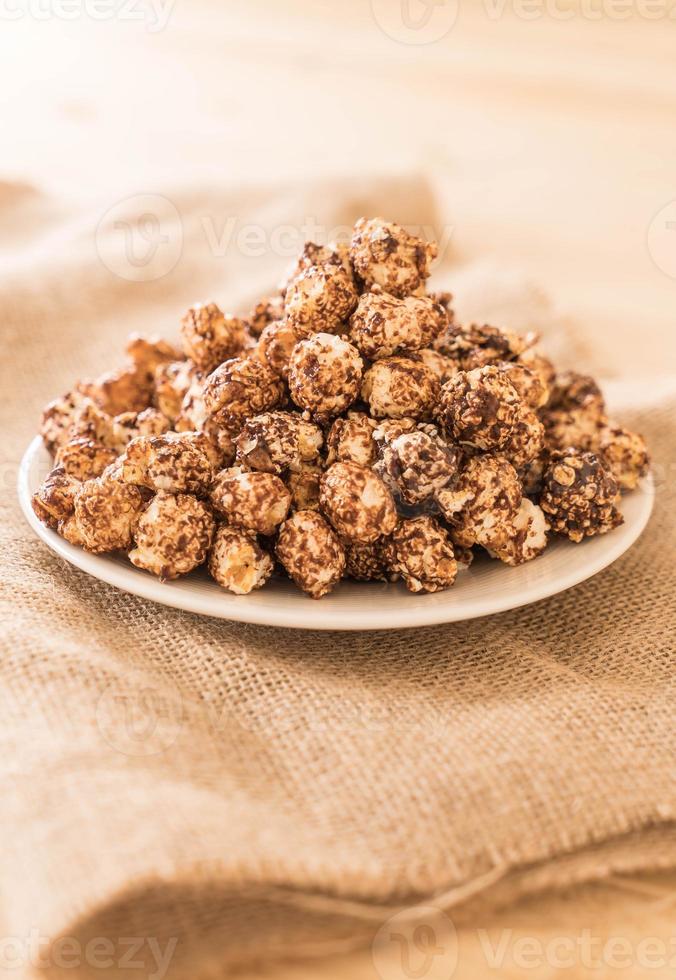 Chocolate covered popcorn photo