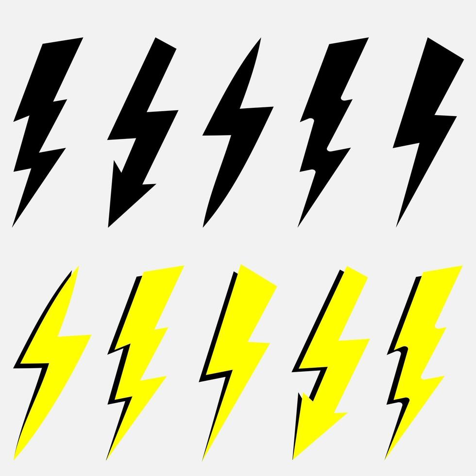Set of Lightning bolt vector