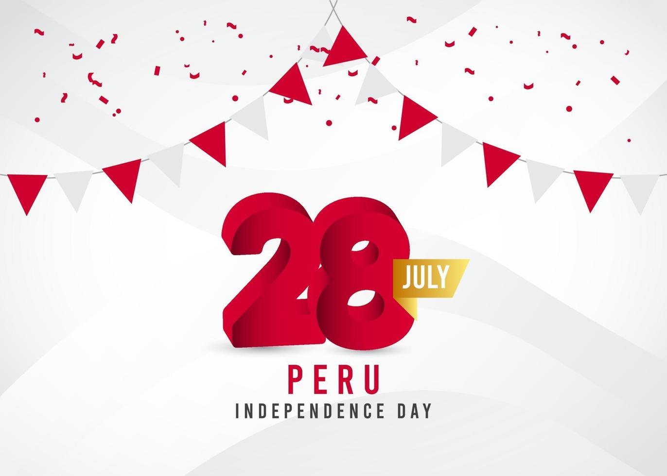 Peru flag banner template vector