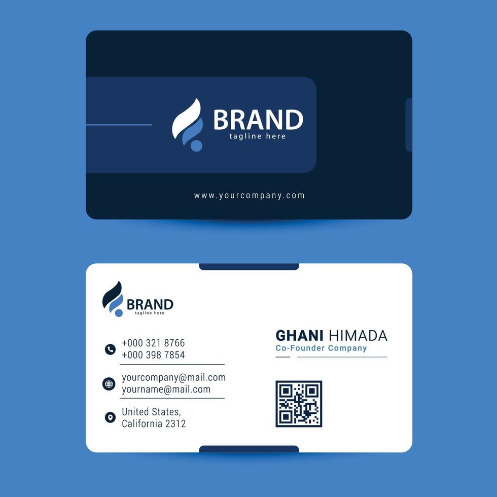 Business card front and back design template. vector