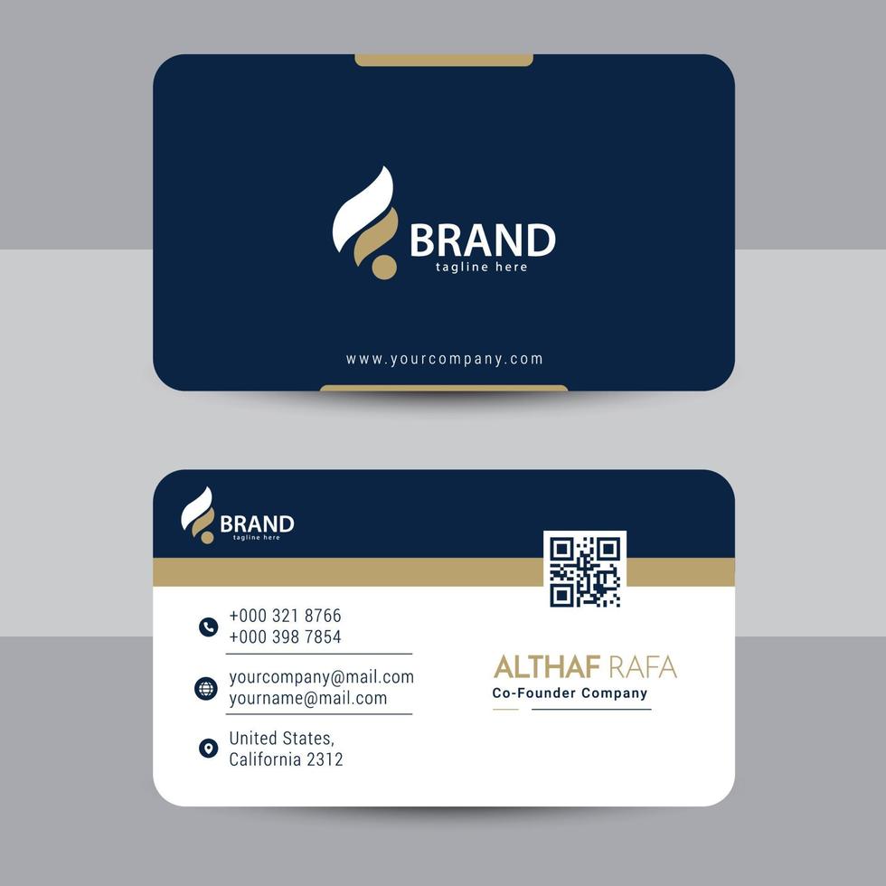 Business card front and back design template. vector