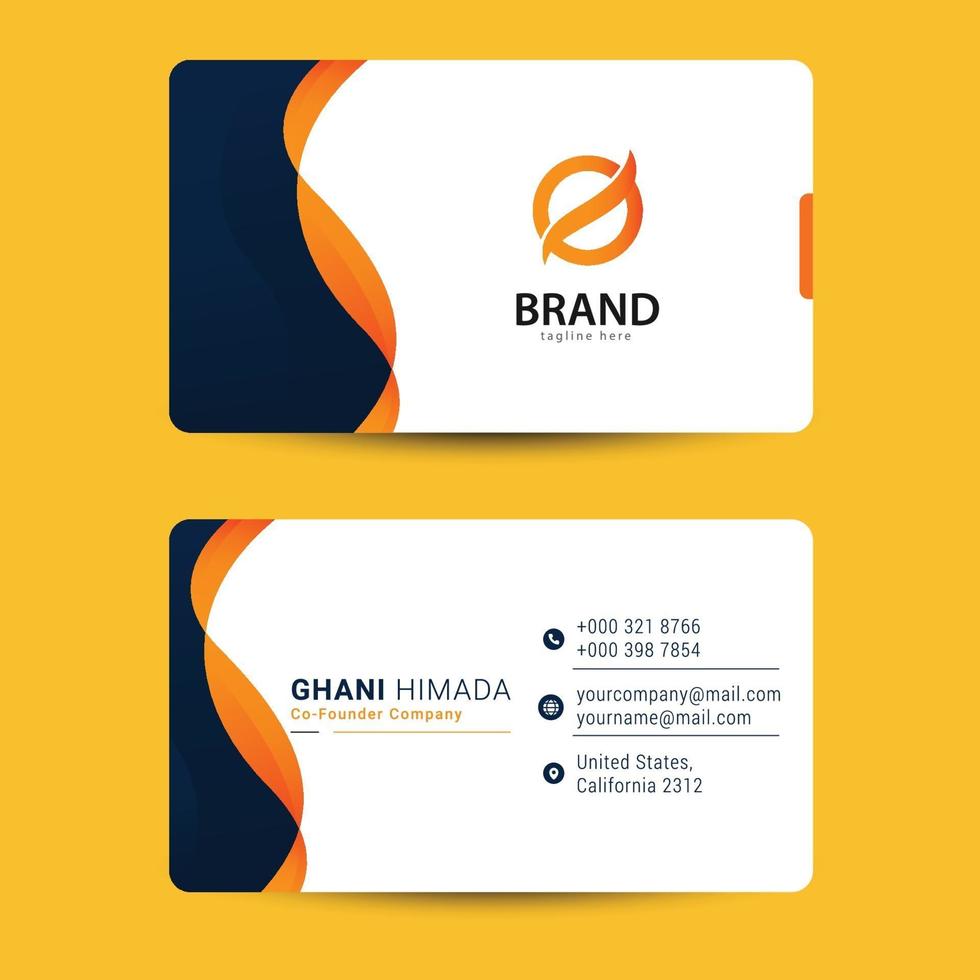 Business card front and back design template. vector