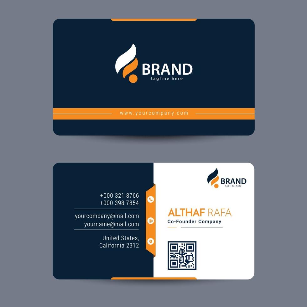 Business card front and back design template. vector