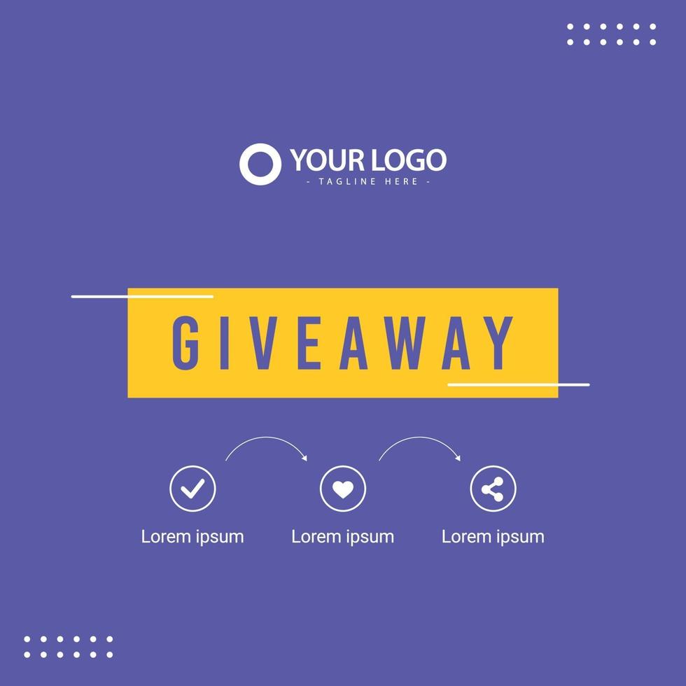 Giveaway social media contest vector template.