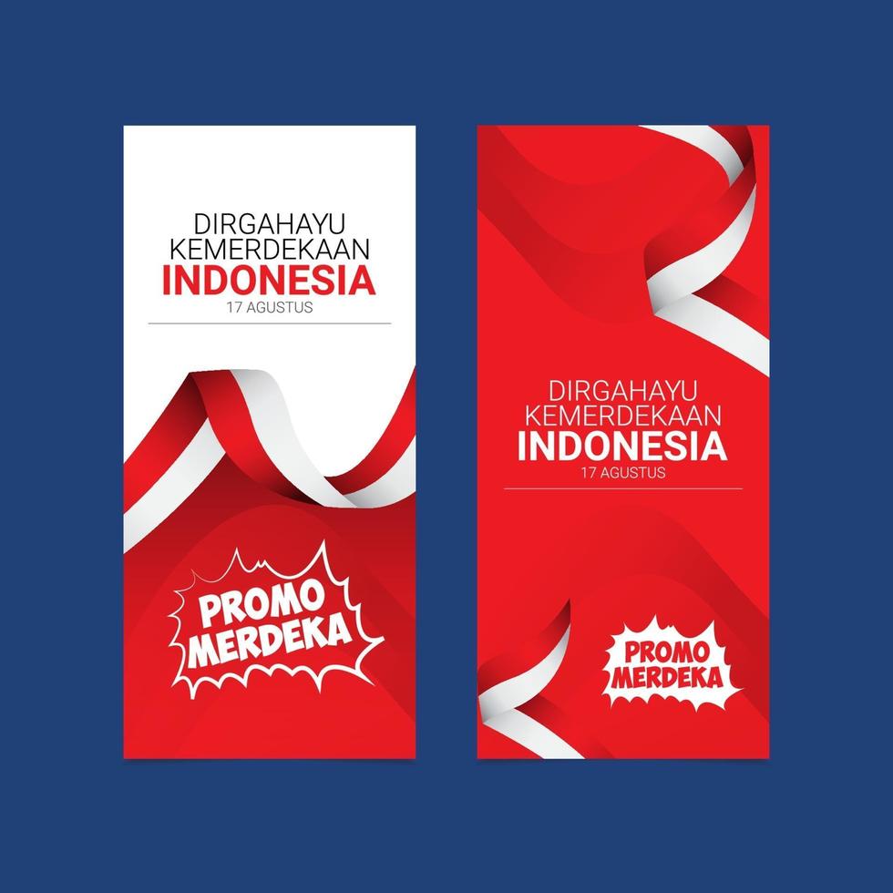 Indonesia flag banners template vector