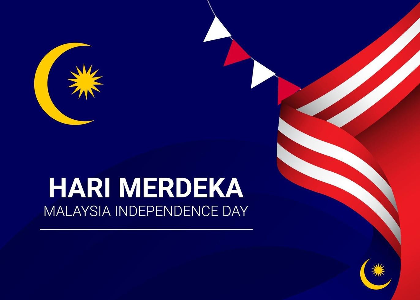 Malaysia ribbon flag banner template. vector