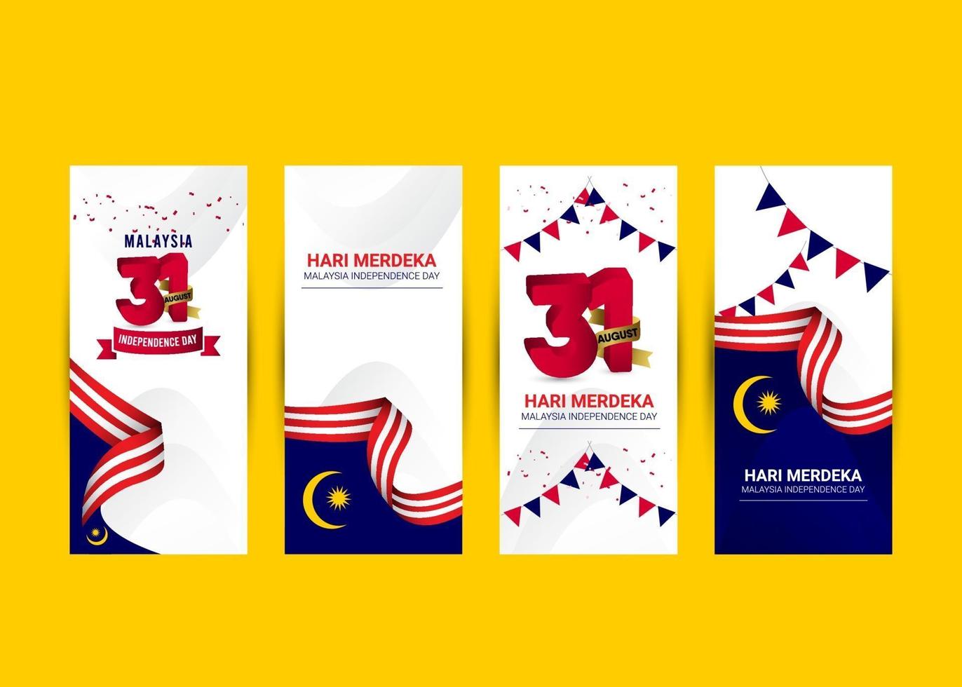 Plantilla de banner de bandera de cinta de Malasia. vector