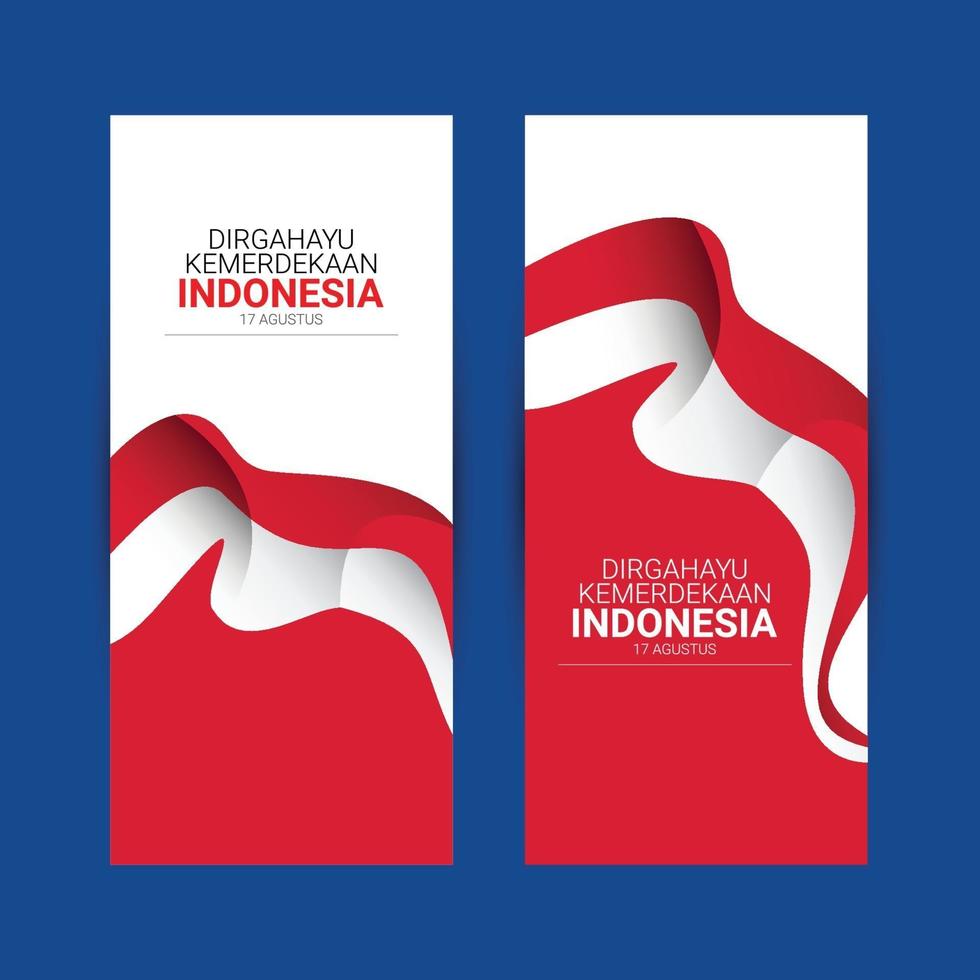 Indonesia flag banners template vector