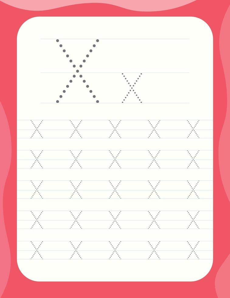 letter x tracing alphabet worksheets 3041828 vector art at vecteezy