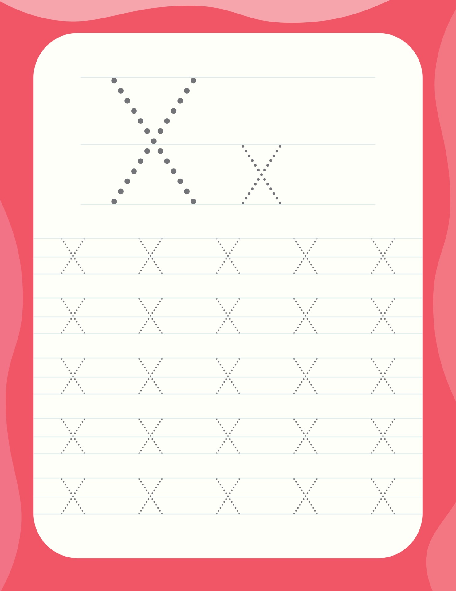 letter x tracing alphabet worksheets 3041828 vector art at vecteezy