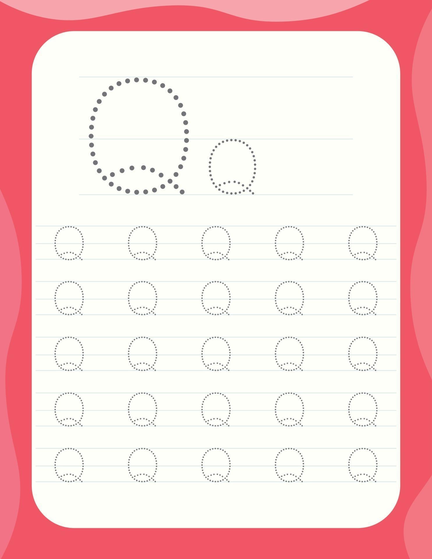 Letter Q tracing alphabet worksheets 3041840 Vector Art at Vecteezy