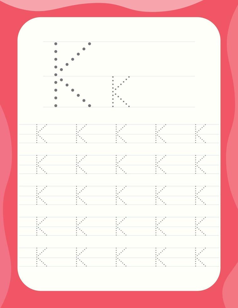 letter k tracing alphabet worksheets 3041847 vector art at vecteezy