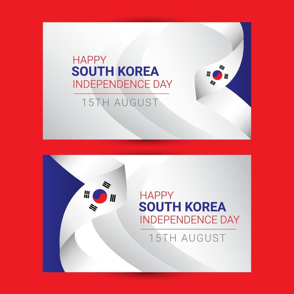 South Korea flag banner template vector