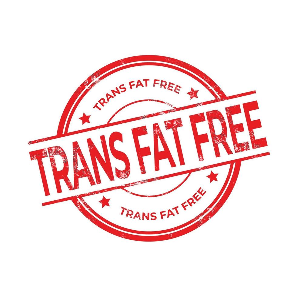 Trans Fat Free rubber red stamp isolated on white background. vector