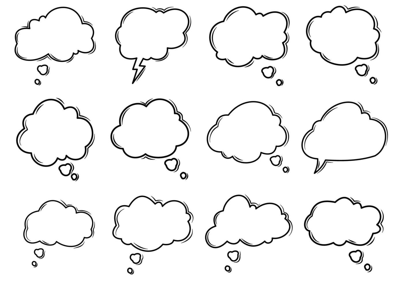 Thought Bubble Doodle Collection vector