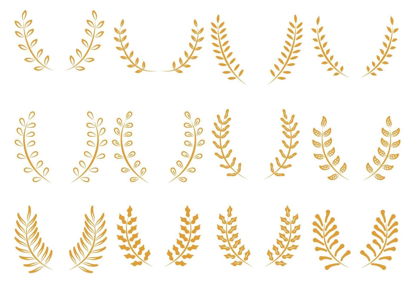 Gold Wreath Icons Set vector