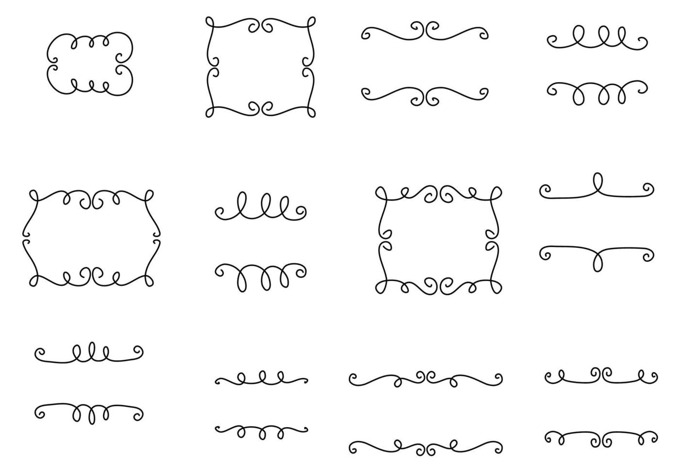 Set of Swirl Ornament and Frame vector