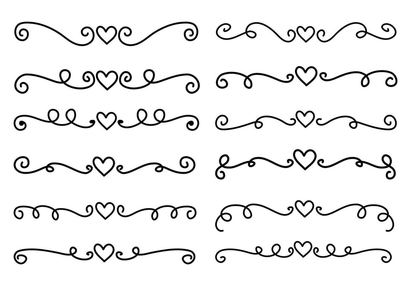 conjunto de separadores de doodle abstractos vector