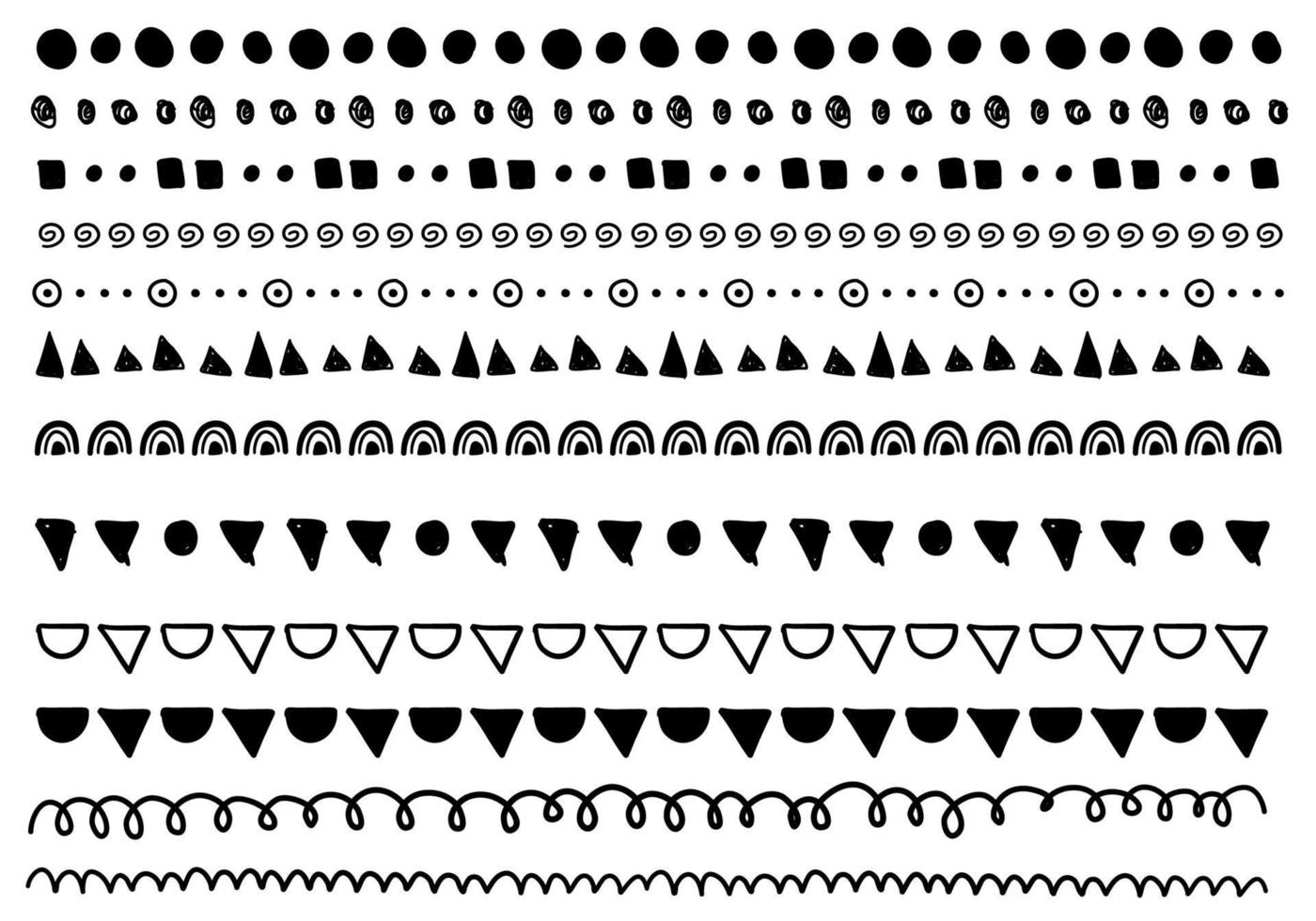 conjunto de separadores de doodle abstractos vector