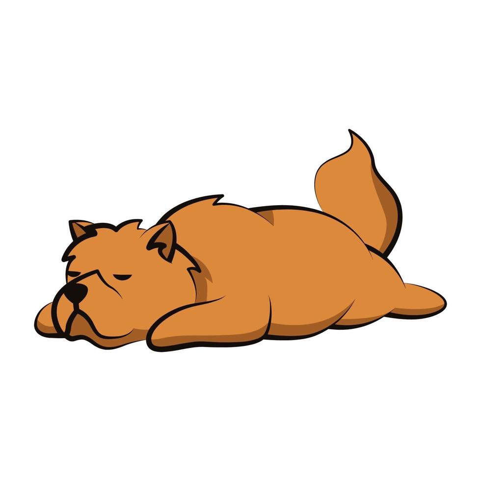 chow chow dog cute cartoon flat design vector
