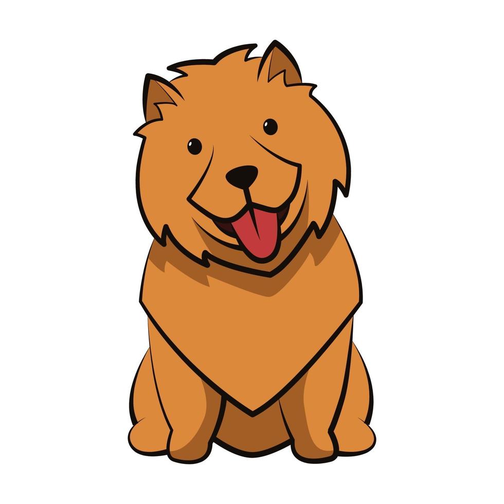 chow chow dog cute cartoon flat design vector