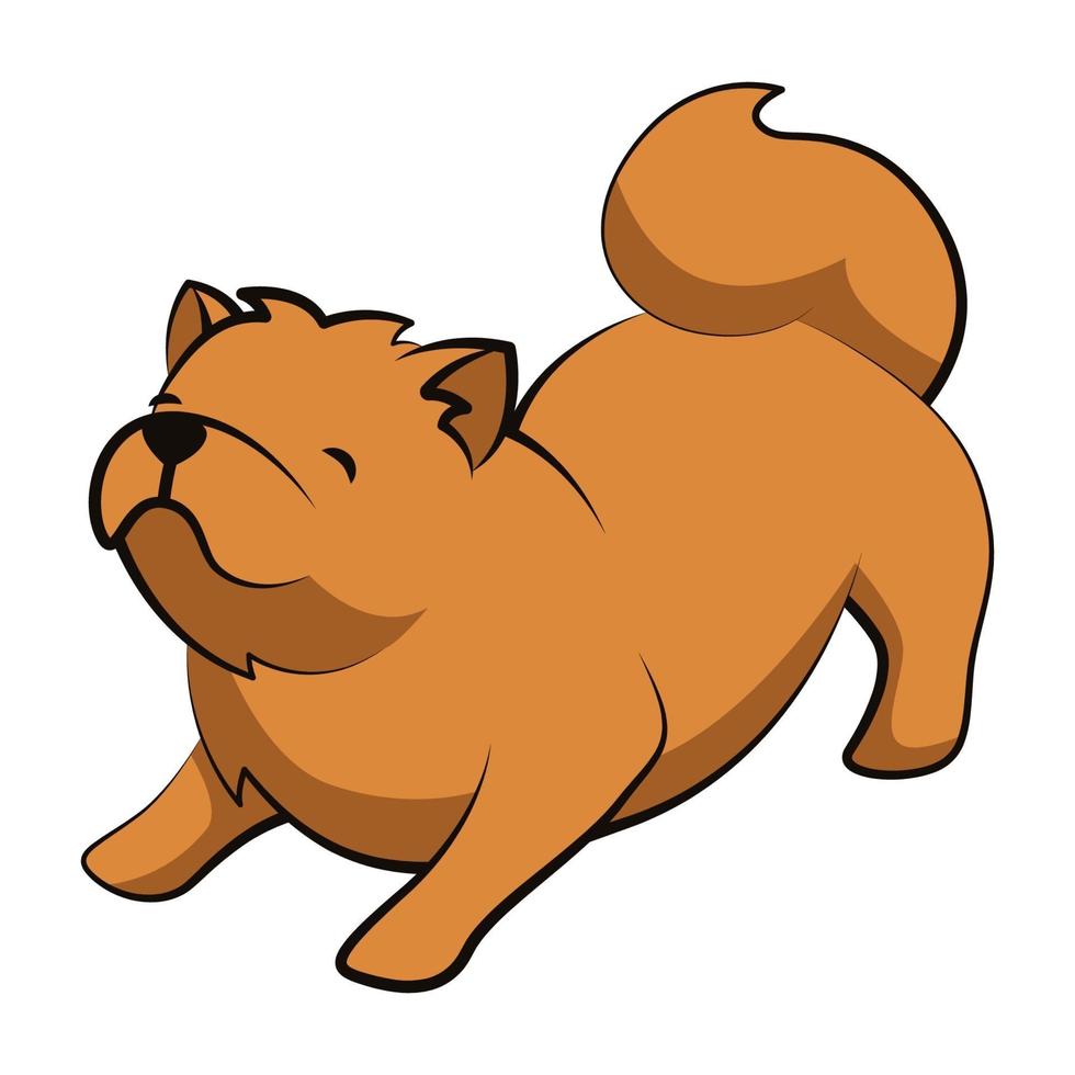 diseño plano de dibujos animados lindo perro chow chow vector