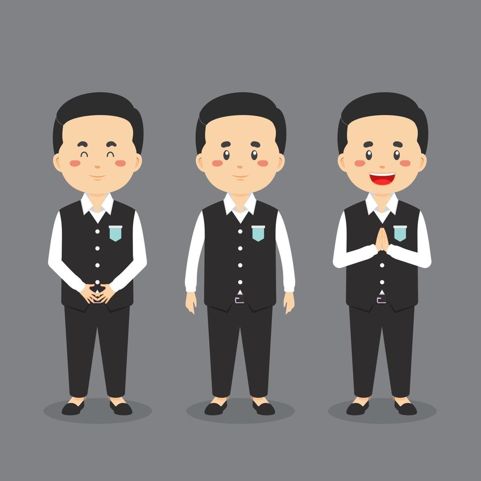 Teacher Character with Various Expression vector