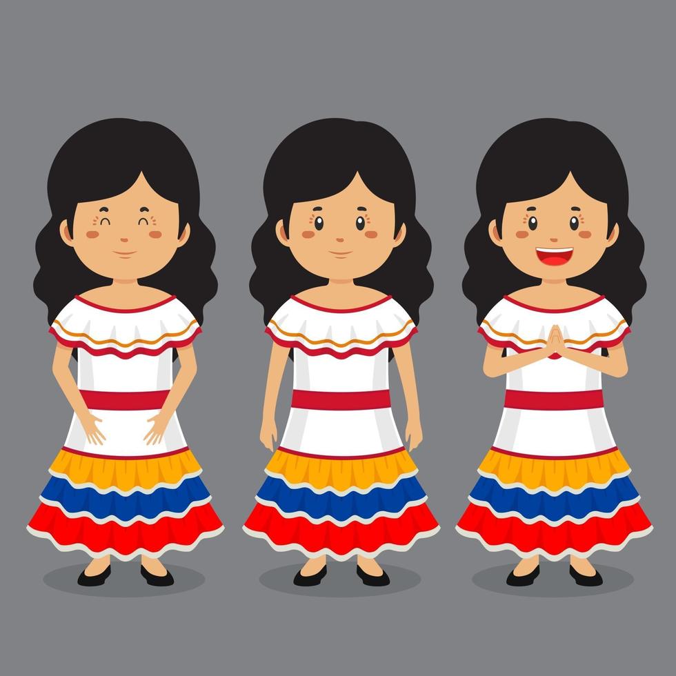 Venezuela Character with Various Expression vector