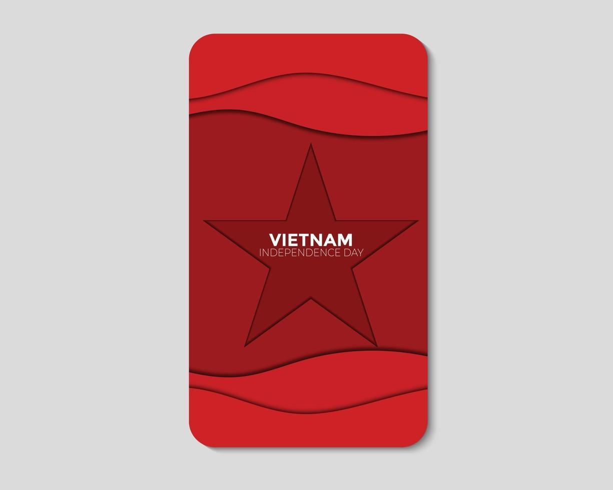 teléfono de onda de papel del día de la independencia de vietnam vector