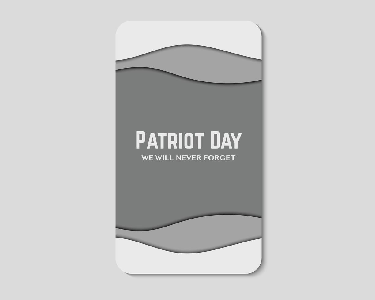 America  Patriot Day Phone Greeting Template vector