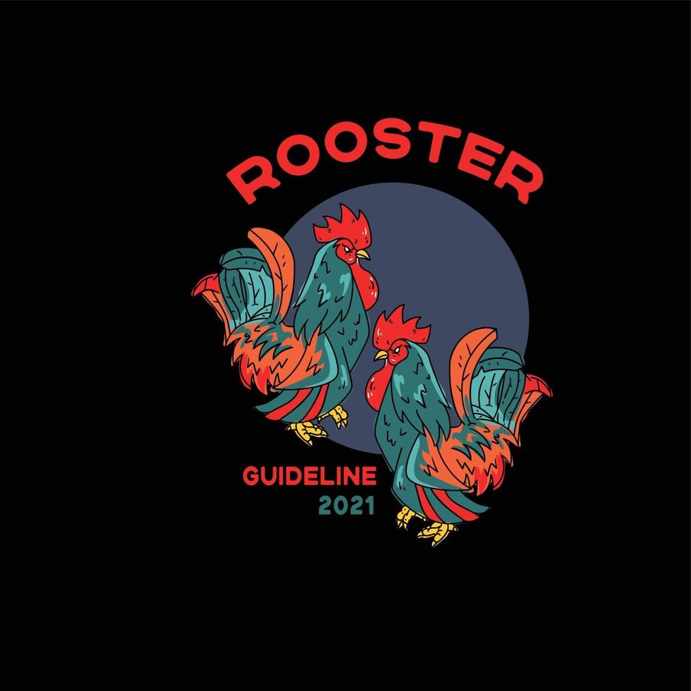 Rooster tshirts illustration vector