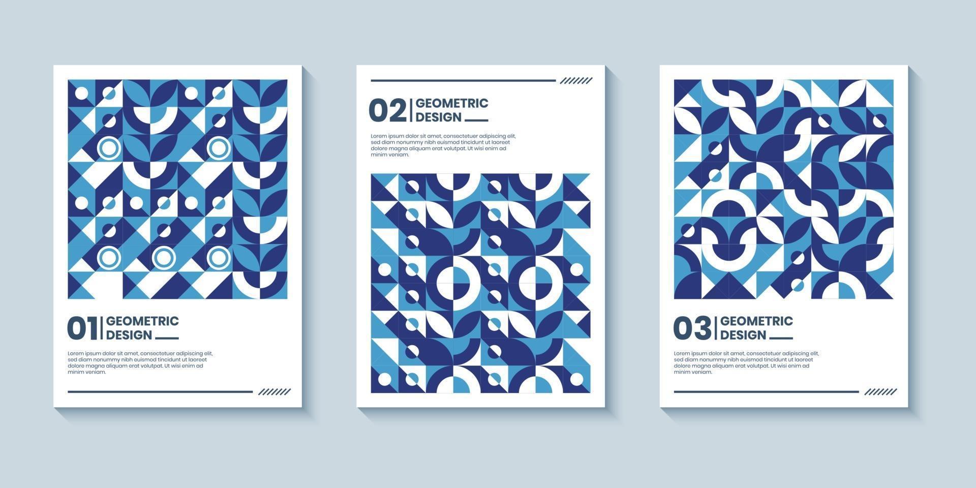 Abstract retro style cover background with geometric shape composition vector
