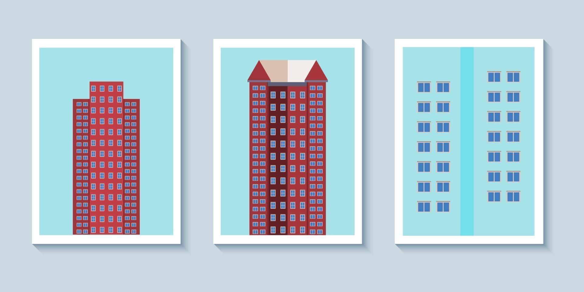 Minimalist Architecture poster template for wall art or decoration vector