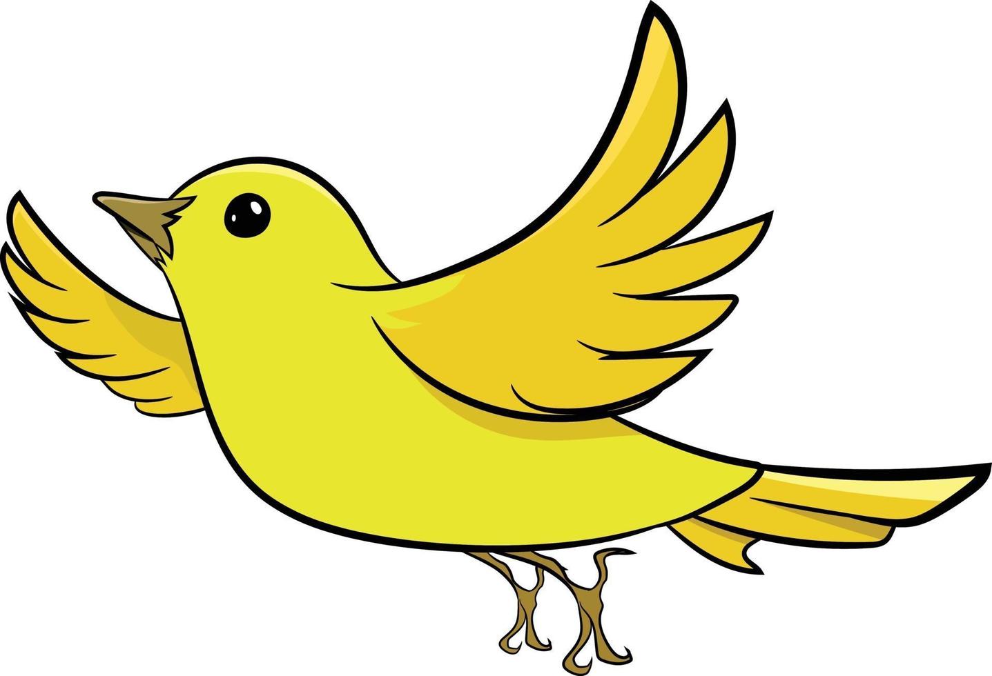 Yellow Sparrow Bird Flying in Sky vector