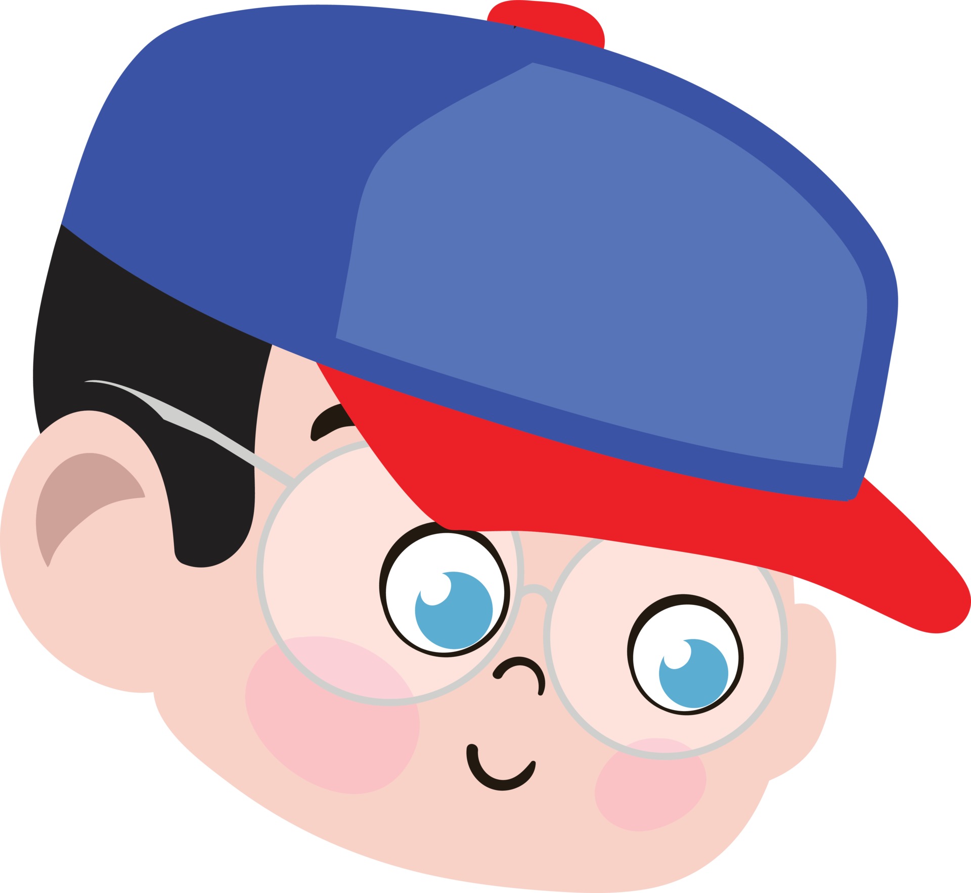 Cute Boy Child Face. Smiling Face. Happy Face. 3042271 Vector Art at ...