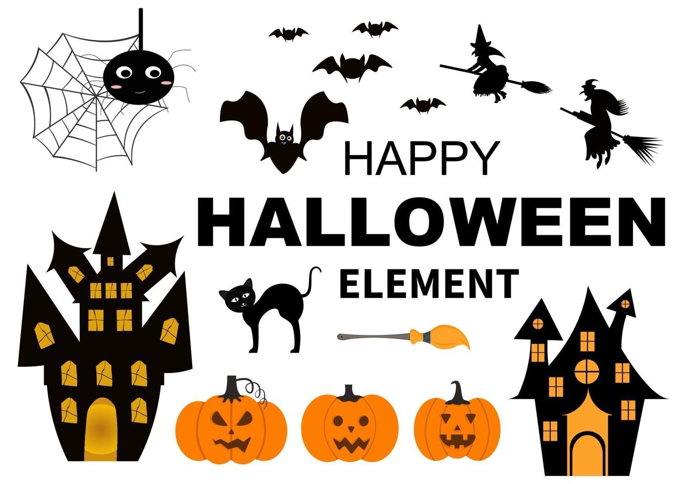 Halloween Night Party Background Silhouette Landing Page Illustration vector