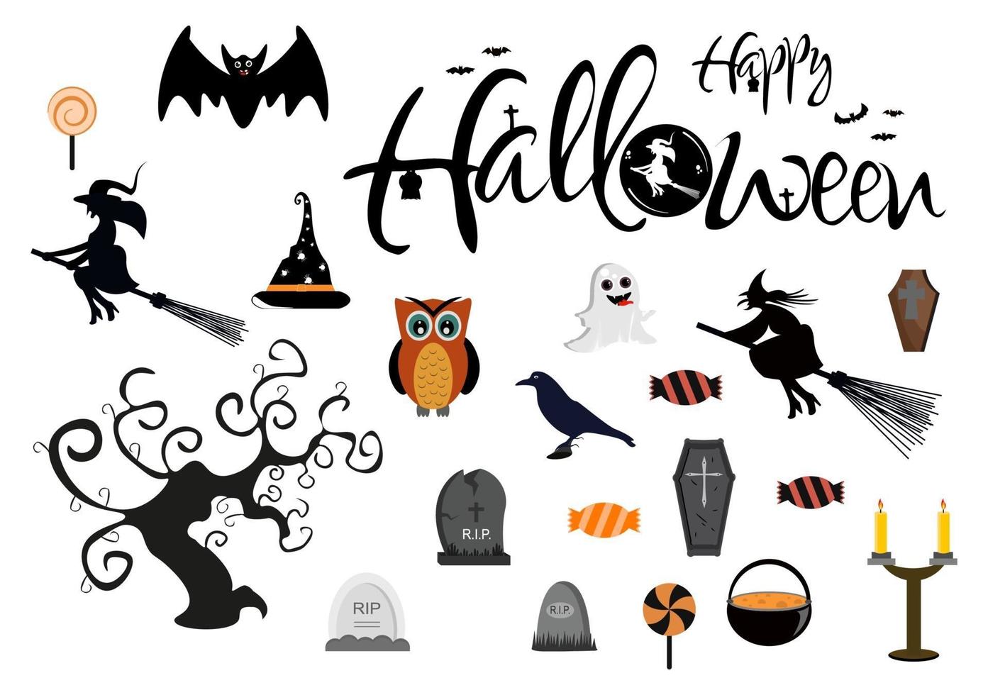 Halloween Night Party Background Silhouette Landing Page Illustration 3042293 Vector Art At Vecteezy