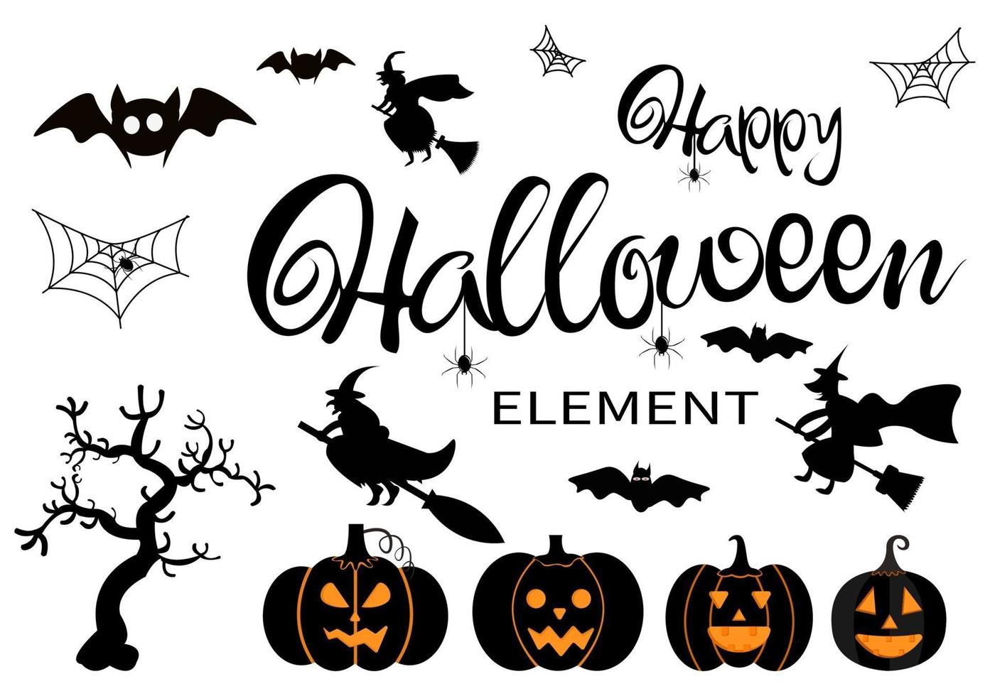 Halloween Night Party Background Silhouette Landing Page Illustration vector