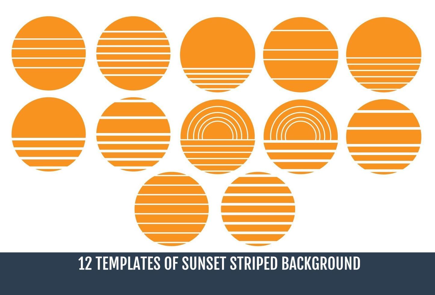 Templates of sunset striped backgrounds. vector