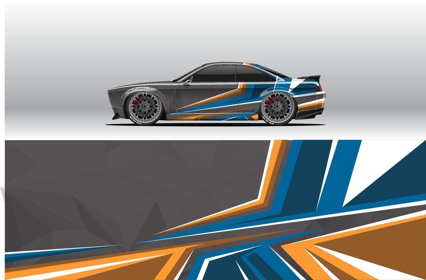 Car wrap company design. Graphic background designs for vehicle livery vector